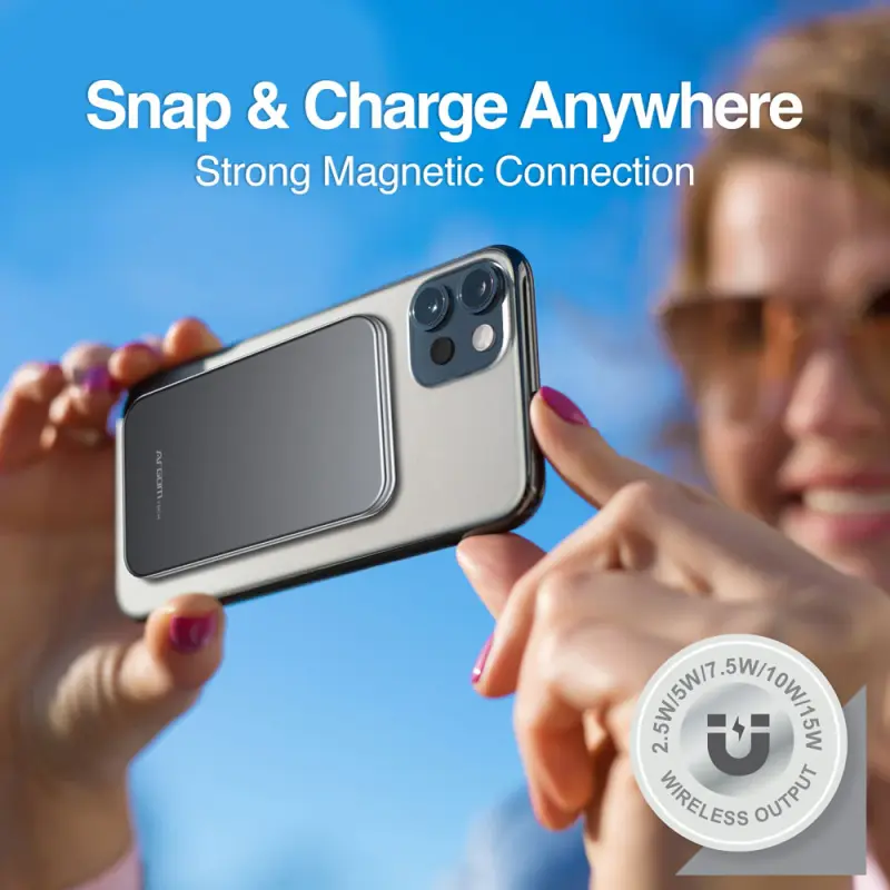 BATERÍA EXTERNA MAGNÉTICA MS5 DE 5000MAH DE ALUMINIO ARGPB1160